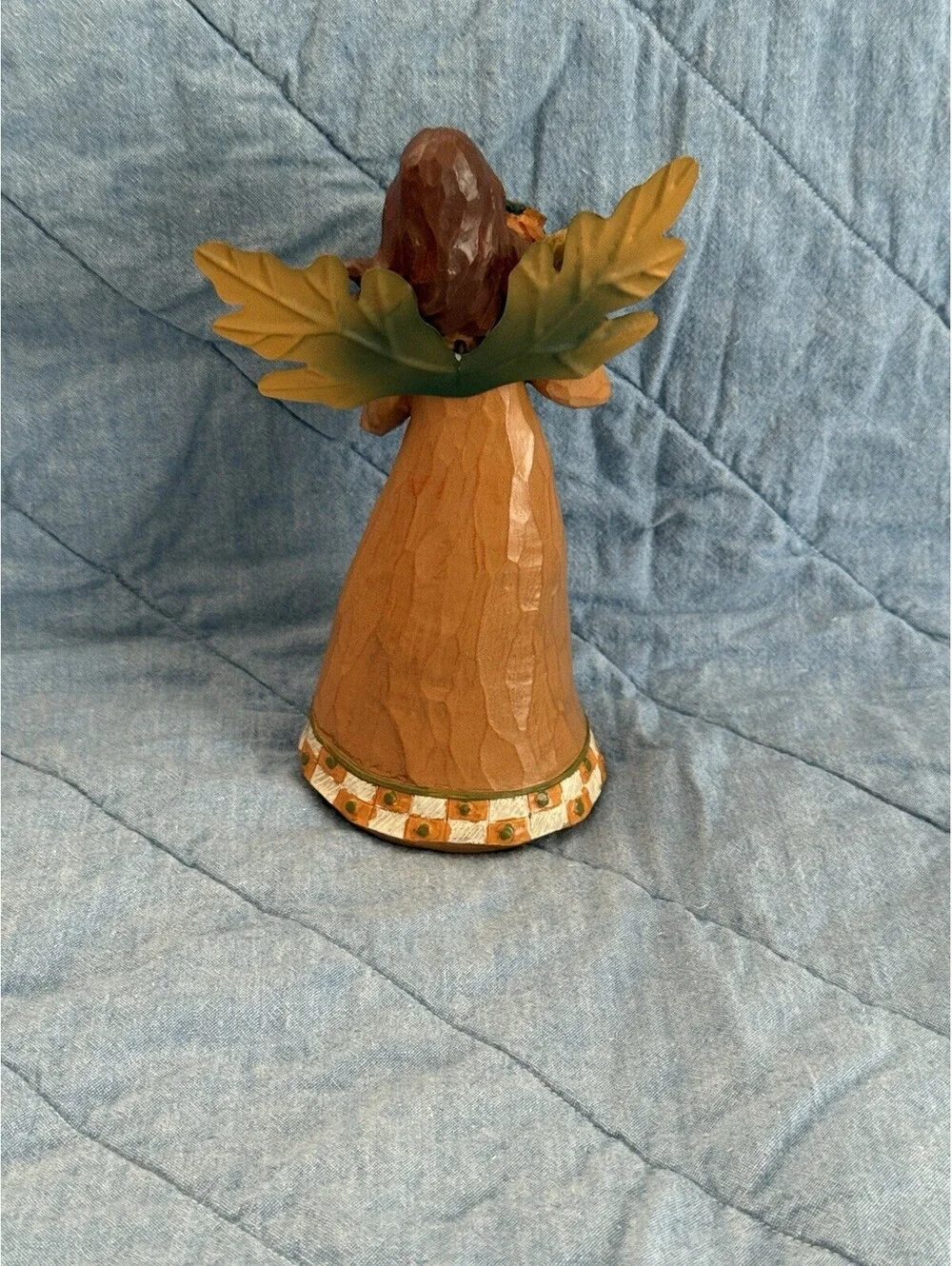 🎅🏻 Resin Harvest Angel Figurine Holding Cornucopia Overflowing With Bounty